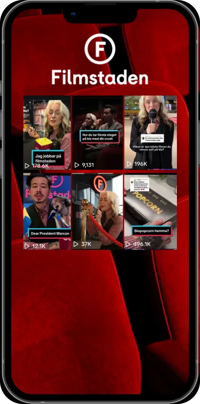 Filmstadens kampanj i en mobilvy