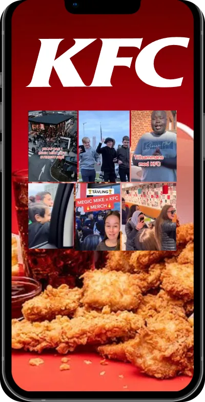 KFC:s kampanj i en mobilvy