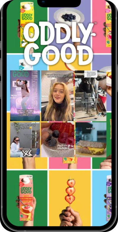 Oddlygoods kampanj i en mobilvy